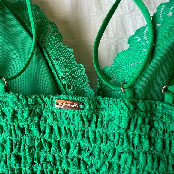 NWOT PINK Victoria's Secret Lace Longline Bralette in Kelly Green, L - Picture 10 of 14